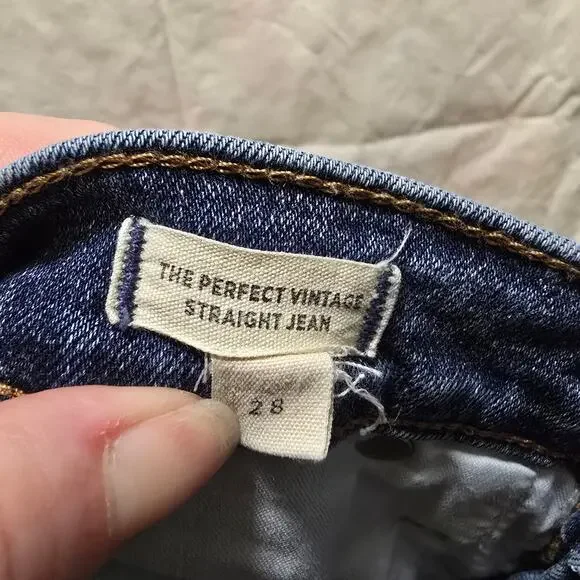 Madewell The Perfect Vintage Straight Jean stretch high rise denim size 28 - Picture 10 of 13